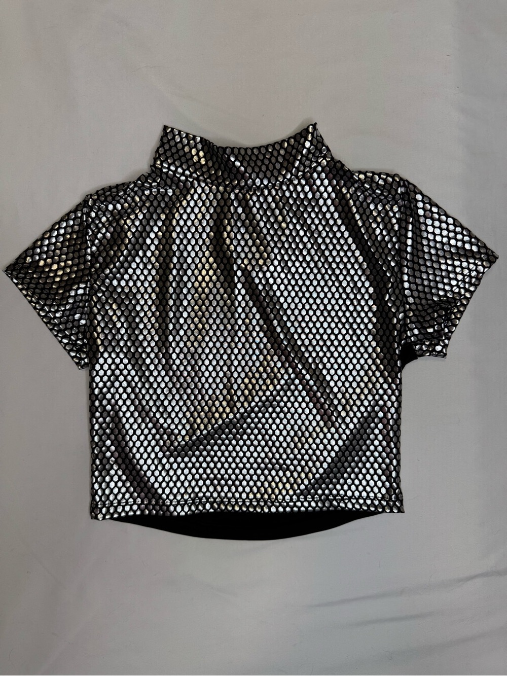 MTK Matriark Metallic Honeycomb Rave Crop Top | Festival/Clubwear